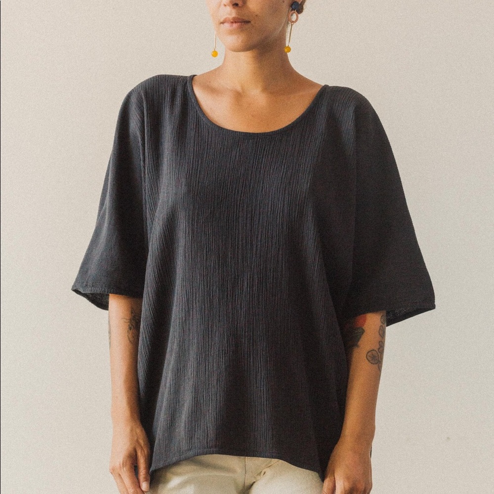 Black Crane Loose Tee Shirt